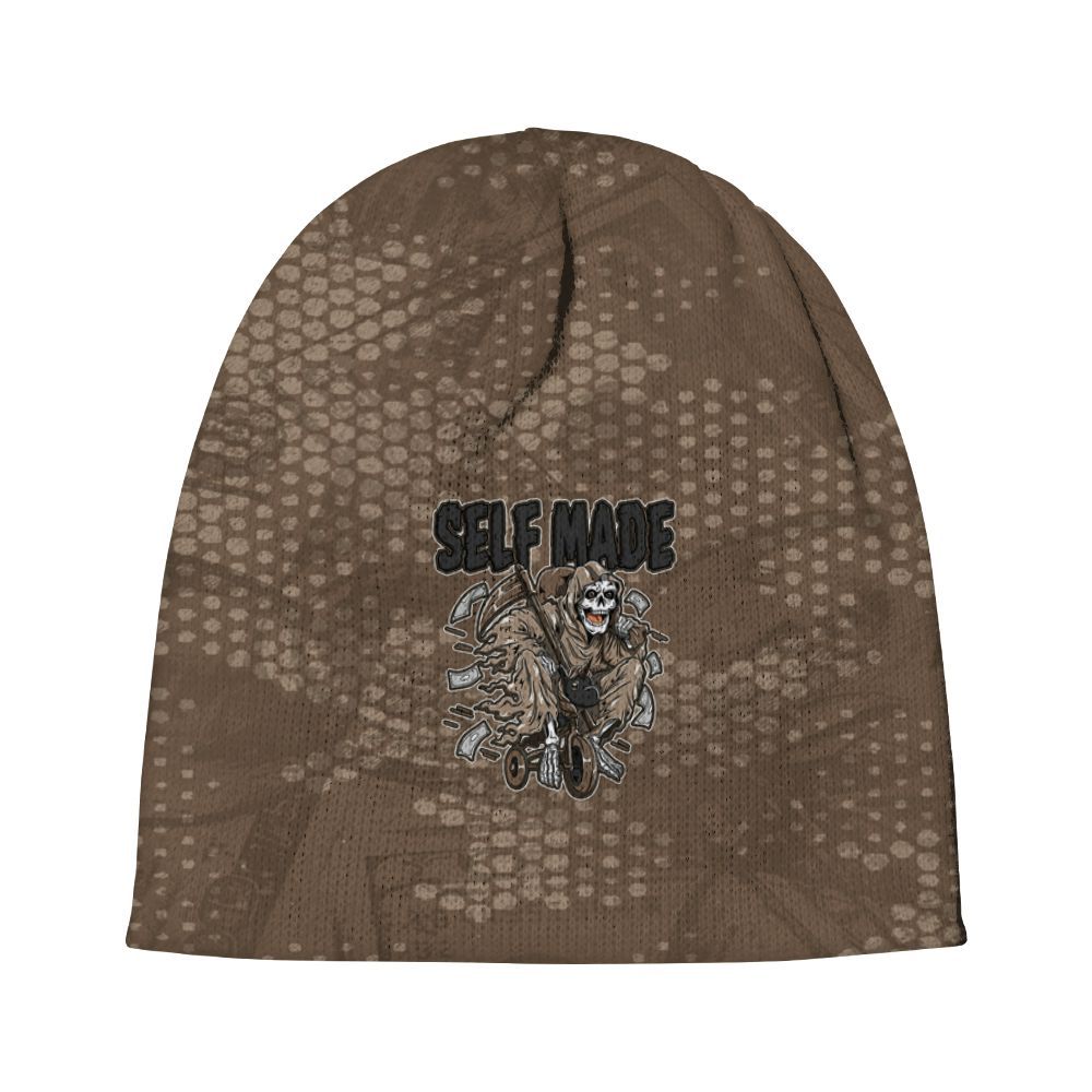 Beanie Hat To Match Dark Mocha Jack - Self Make Skeleton Banknotes Art Graphic