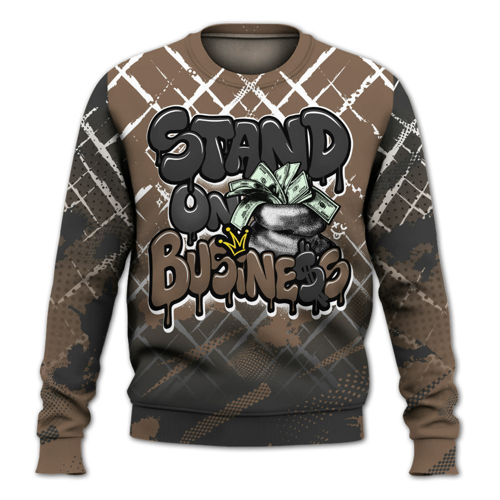 Sweatshirt To Match Dark Mocha Jack - Halftone Stand Business Dripping All Over Print