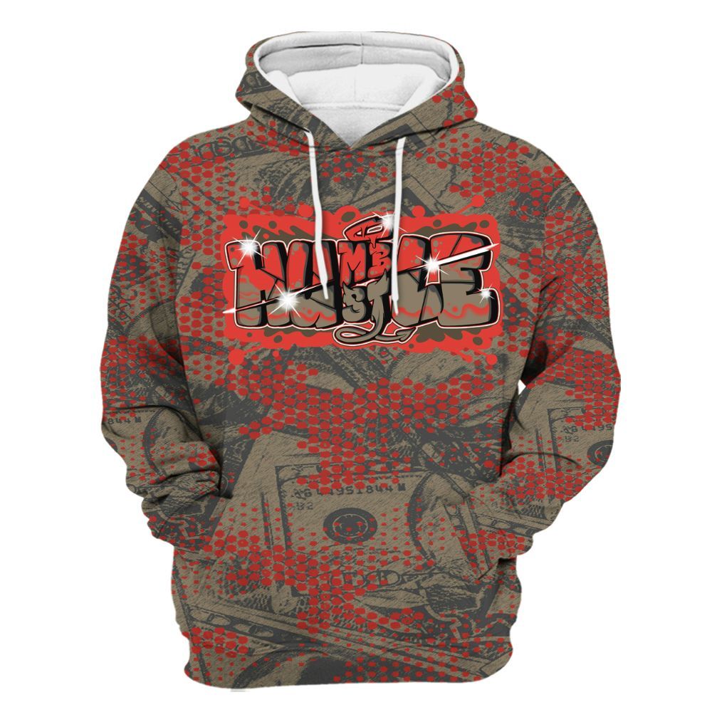 Hoodie To Match Olive 9s - Humbled Hustles Graphic Banknotes All Over Print