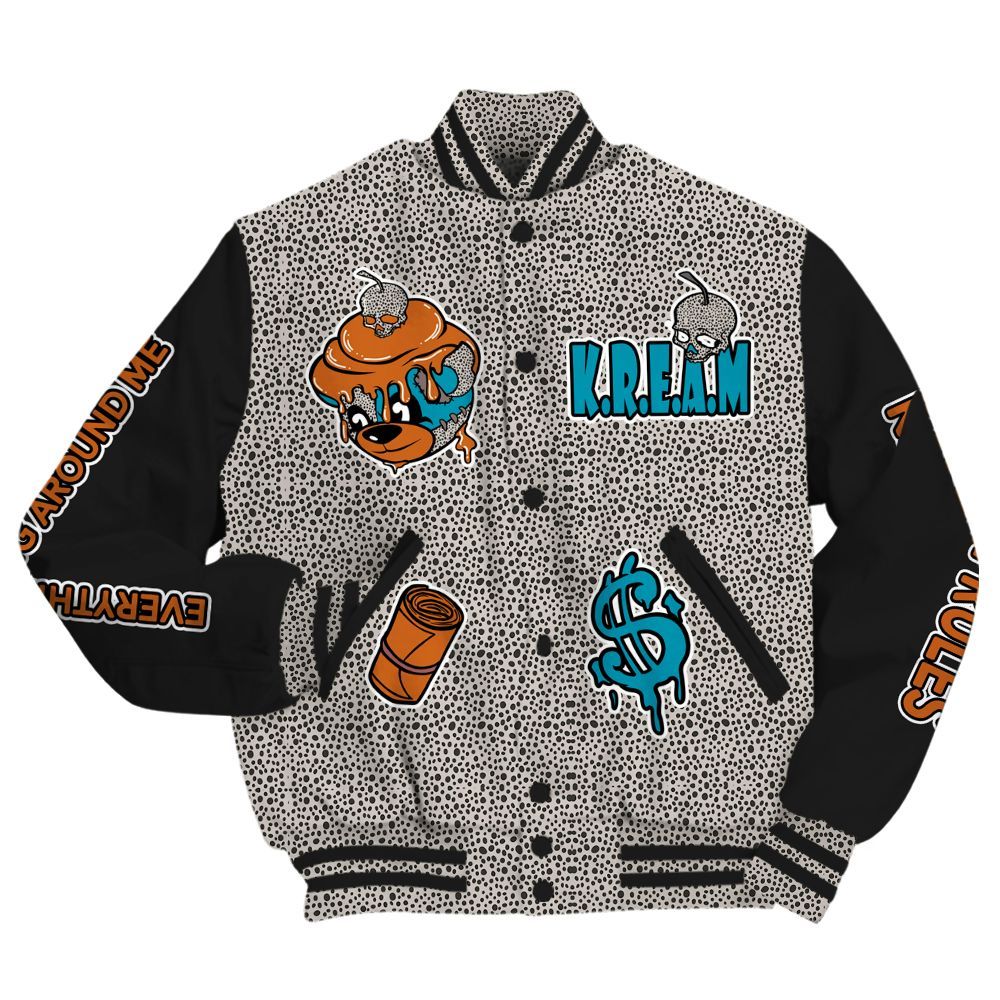 Varsity Jacket To Match SB Dunk Low Safari Olympic - Loot Bear All Over Print