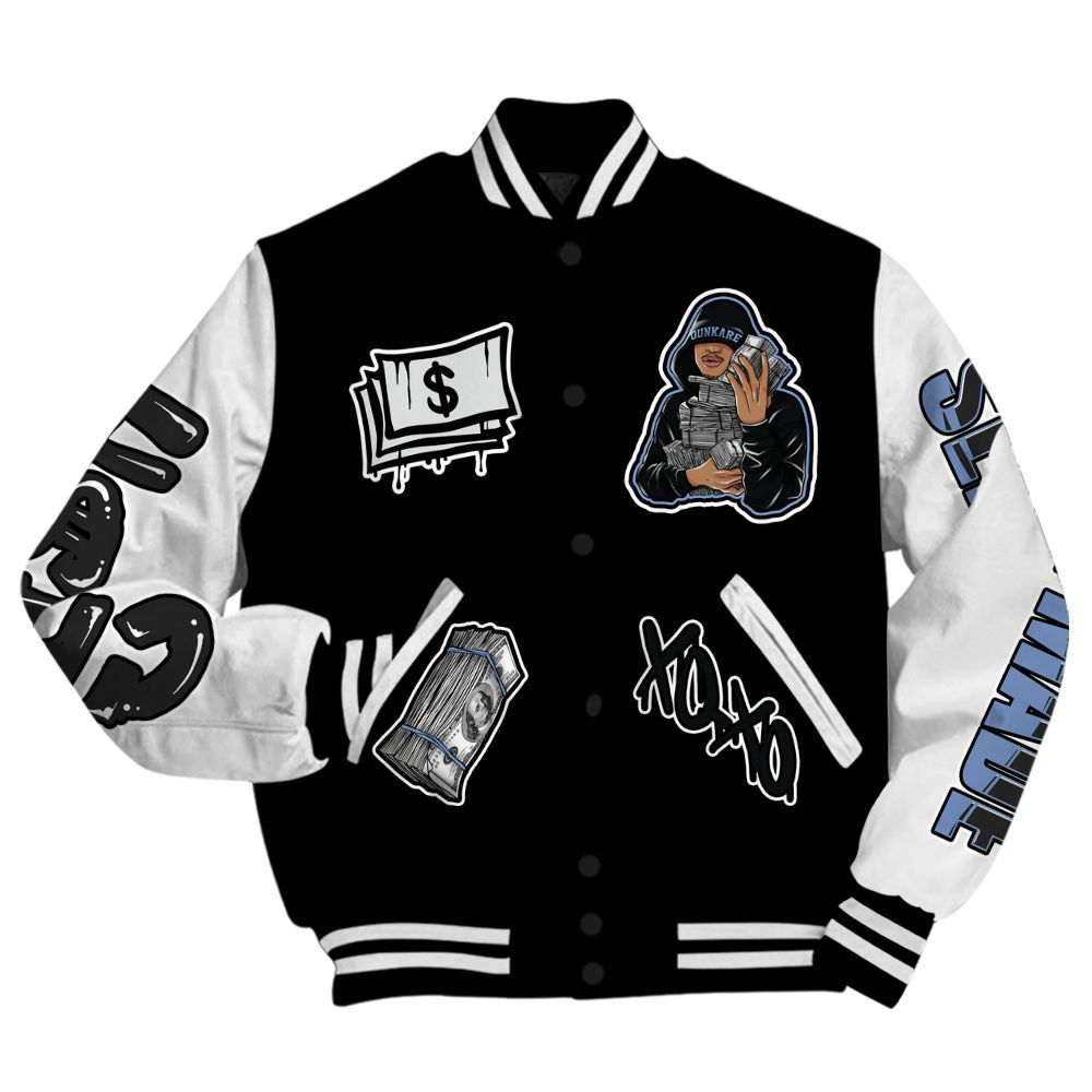 Varsity Jacket To Match Mid Space Jam 1s - Selfmade Unique All Over Print