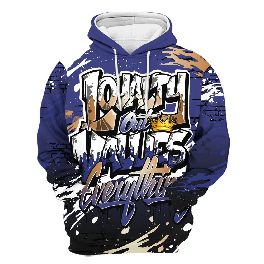 Hoodie To Match JM Pro Black Concord - Values Of Loyalty Drip All Over Print