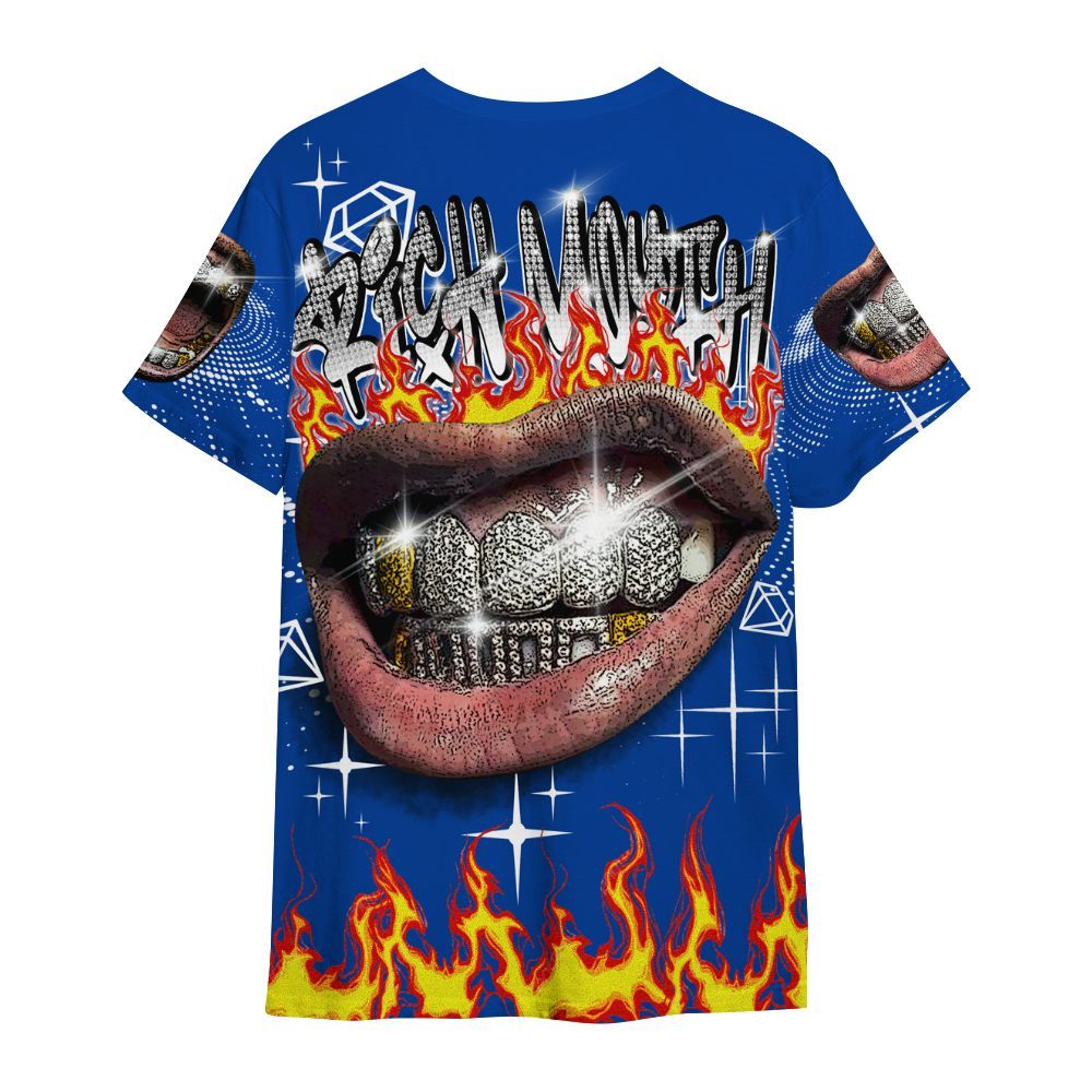 Shirt To Match Hyper Royal 12s - Rich Mouth Fire Rap Retro 90s All Over Print