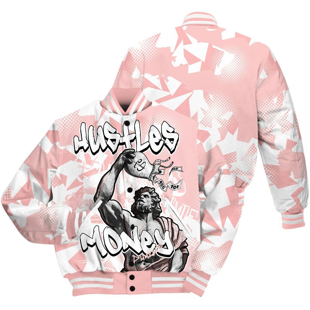 Varsity Jacket To Match Low Legend Pink 11s - Huslte Money Retro All Over Print