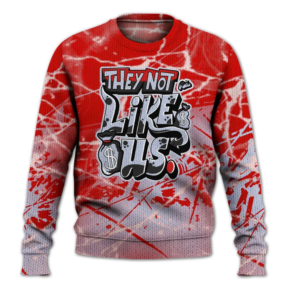 Knitted Sweater To Match Fire Red 6s - Dislike Us Graphic