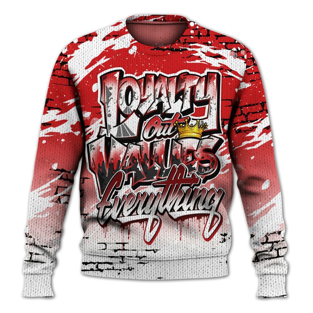 Knitted Sweater To Match Low Bred 11s - Values Of Loyalty Drip