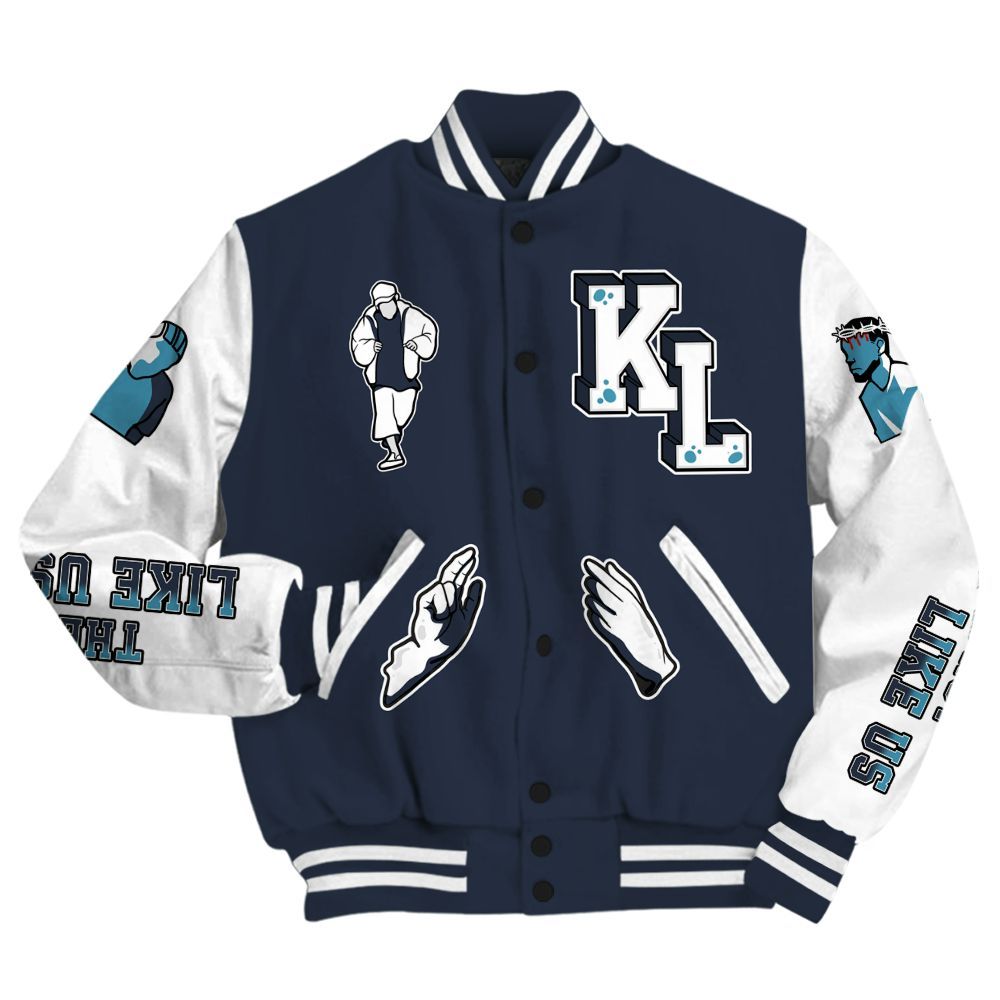Varsity Jacket To Match Retro Obsidian 13s - Dislike Us Graphic All Over Print