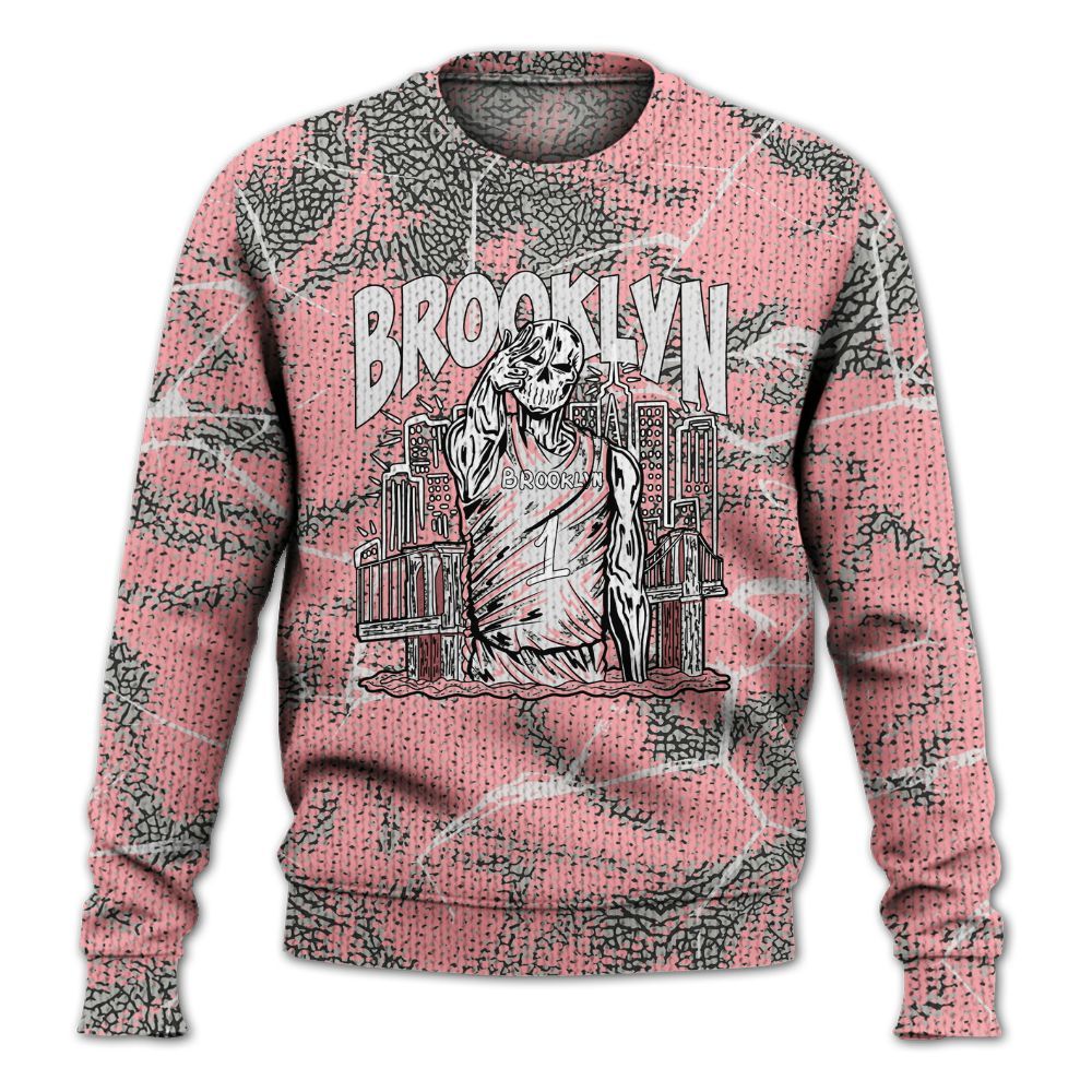 Knitted Sweater To Match Retro Wings 3s - Brooklyn's Skeleton Crack