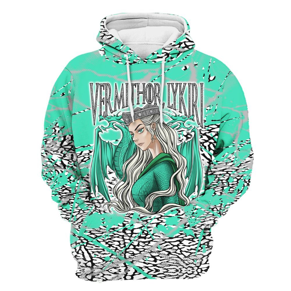 Hoodie To Match Black Green Glow 3s - Dragon's Mom! Profound All Over Print