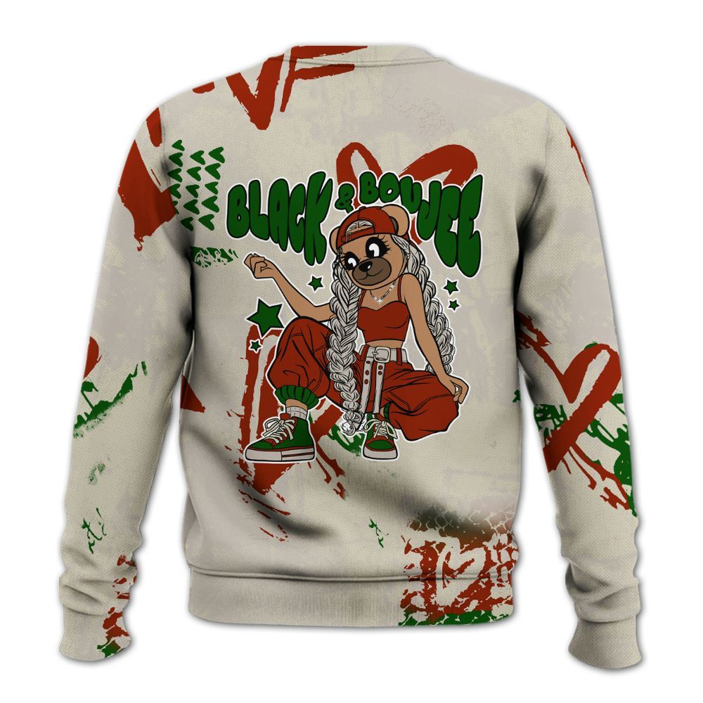 Sweatshirt To Match El Grito 5s - Boujee Girls Bear Heart Grunge All Over Print