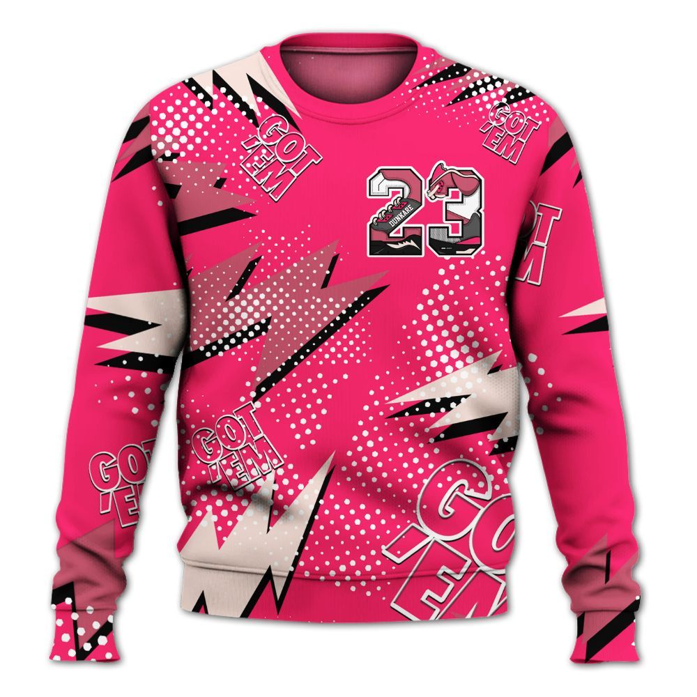Sweatshirt To Match A'One Hyper Pink Shirt, Custom Name Number 23 5s All Over Print