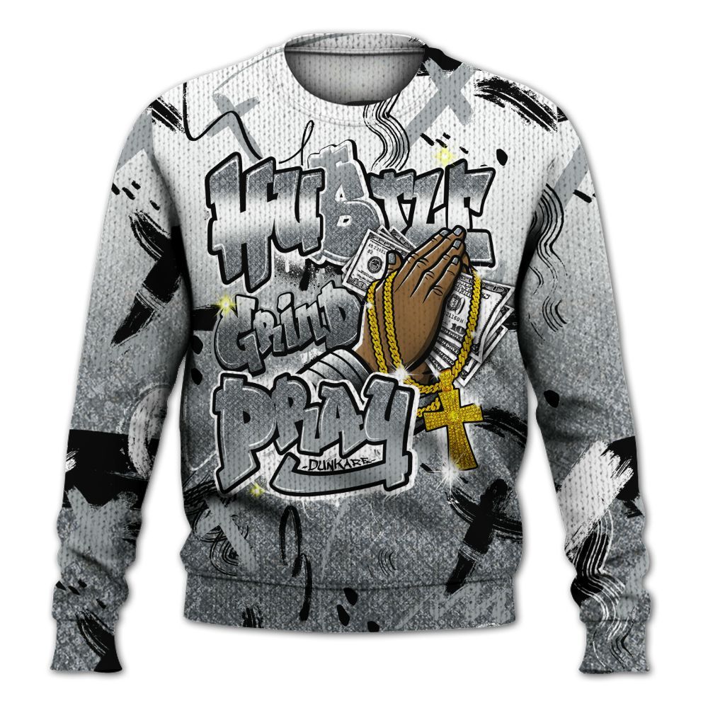 Knitted Sweater To Match Low CNY Year Of The Snake 11s - Money Hustle Grind Pray