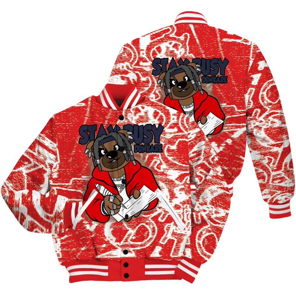 Varsity Jacket To Match Low OG Howard Bison 1s Shirt - Maintain Activity Bear Avant-Garde All Over Print