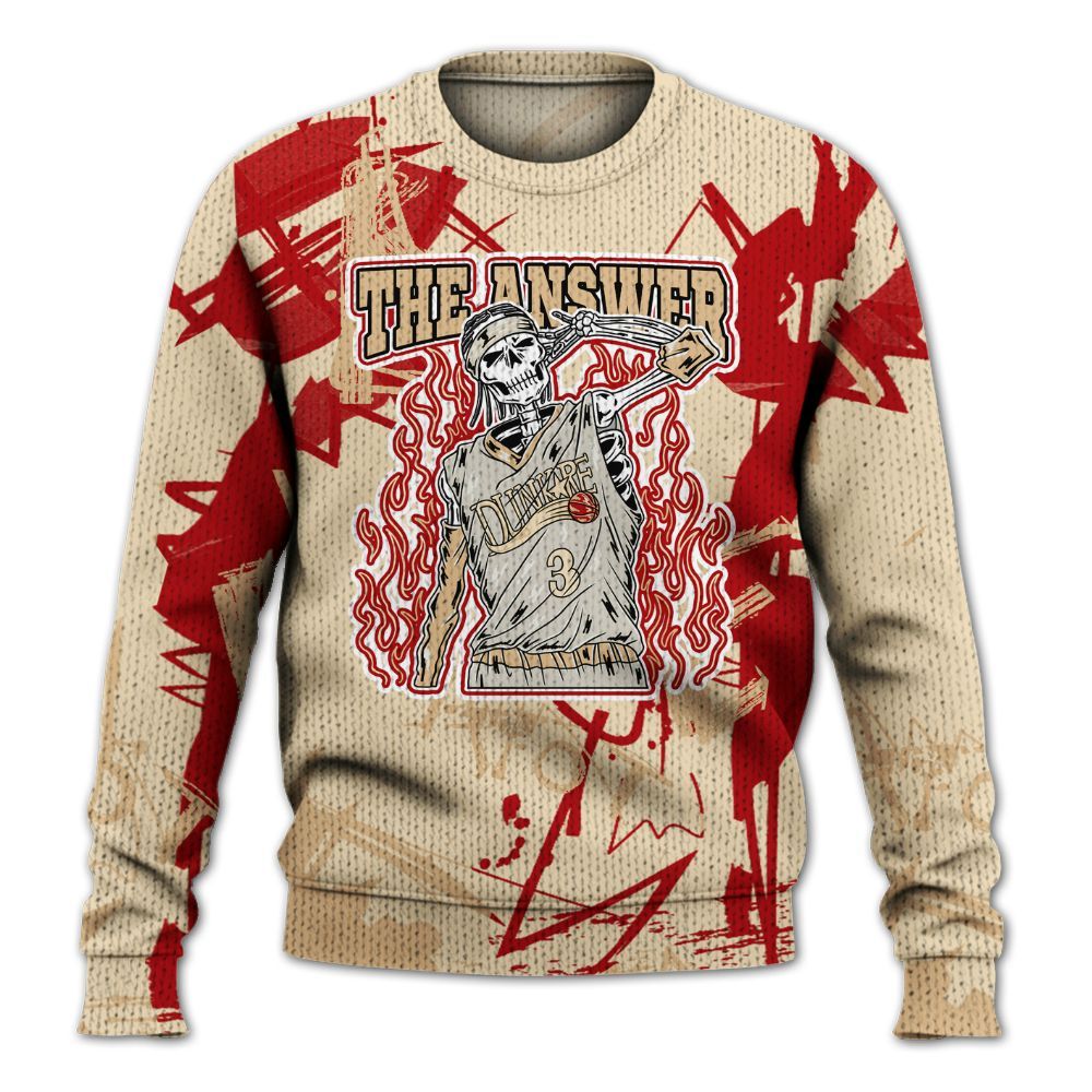 Knitted Sweater To Match Dunk Low Strawberry Waffle - Allen Answer Skeleton Messyz