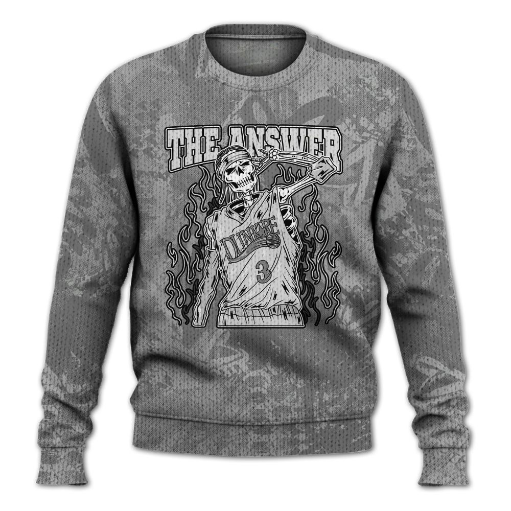 Knitted Sweater To Match Black Wolf Grey 12s - Allen Answer Skeleton Heart