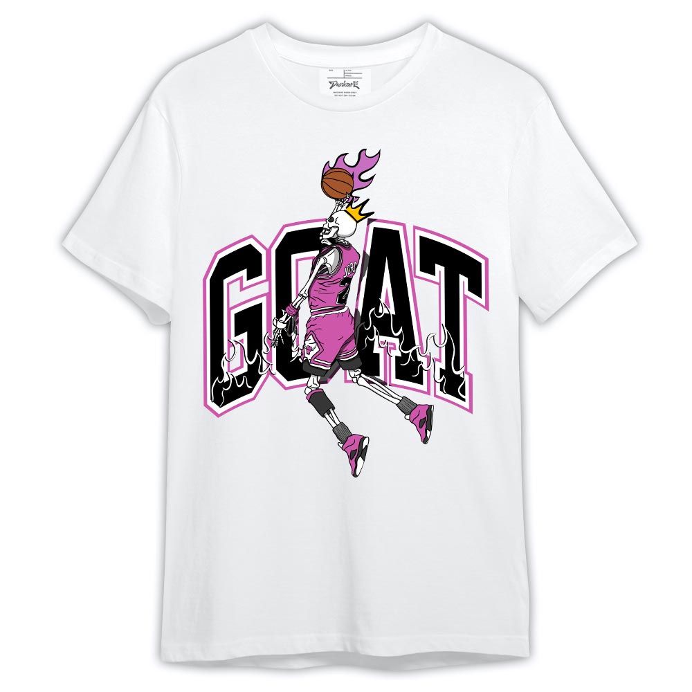 Shirt To Match Hyper Violet 4s - G.O.A.T Skeleton Fire Shirt Outfit