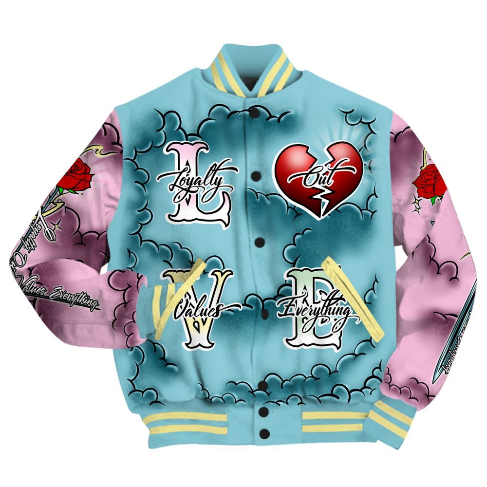 Varsity Jacket To Match SB Dunk Low Visty - Loyalty Wins Everything All Over Print