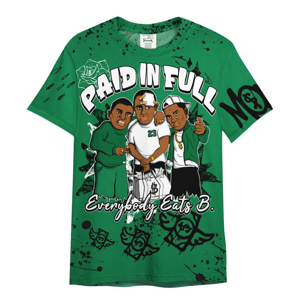 Shirt To Match Pine Green 13s - Everybody Paid In Full Crayon All Over Print
