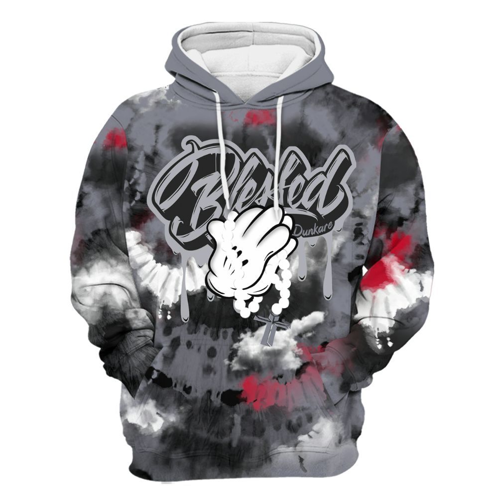 Hoodie To Match Retro Black Flint 13s - God Blessed Tie Dye All Over Print
