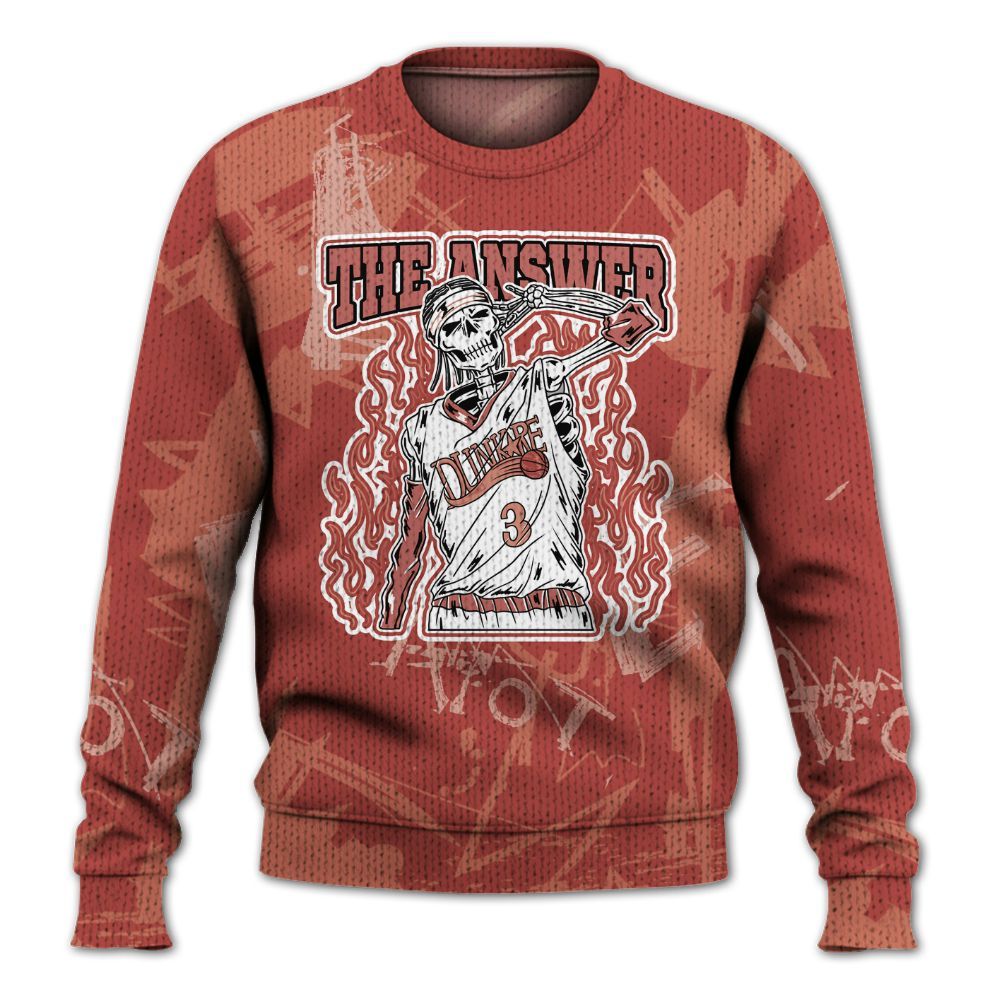 Knitted Sweater To Match Dune Red 13s - Allen Answer Skeleton Messyz