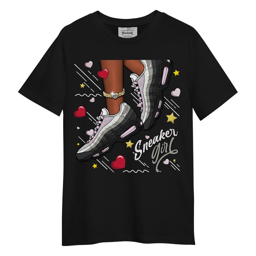 Shirt To Match 95 Big Bubble Pink Foam - SNEAKER Girl Heart Flying Graphic