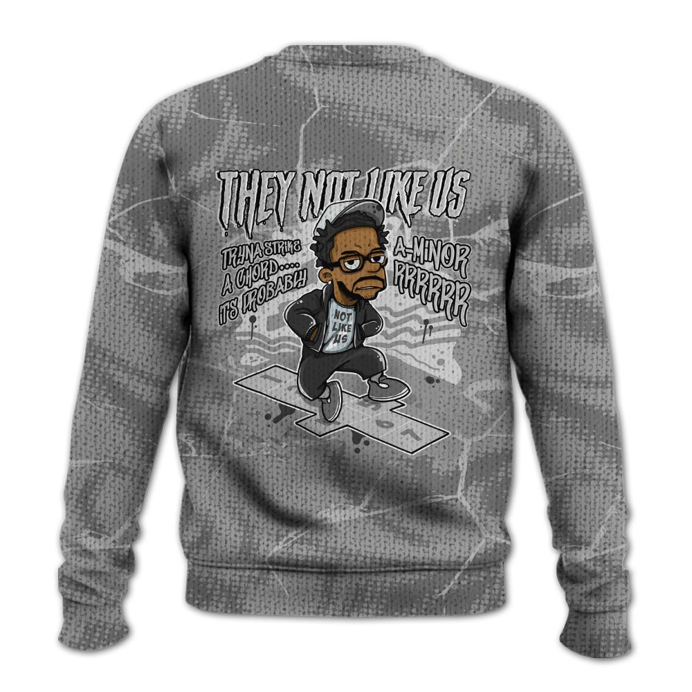 Knitted Sweater To Match Black Wolf Grey 12s - Hopscotch Dislike Us Graphic Crack