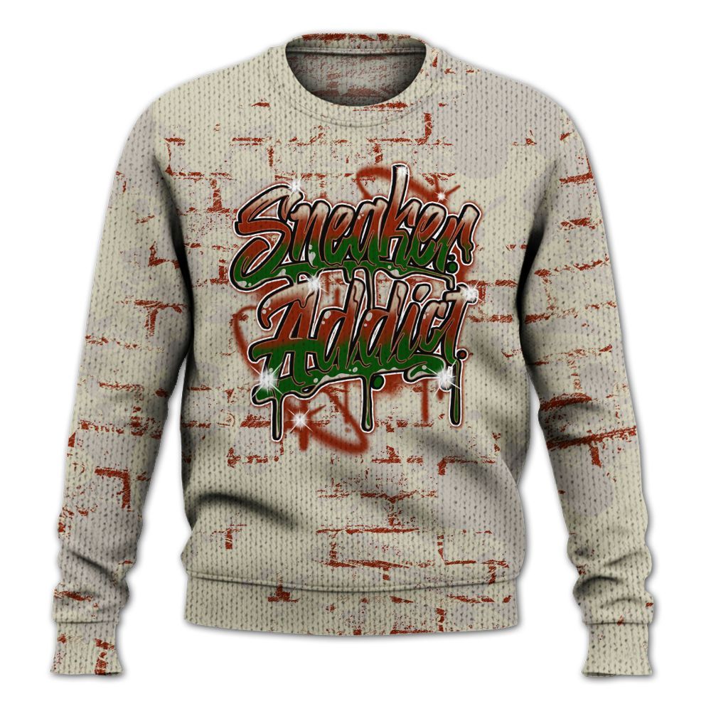 Knitted Sweater To Match El Grito 5s - Addiction Sneakers Graphic Street Art
