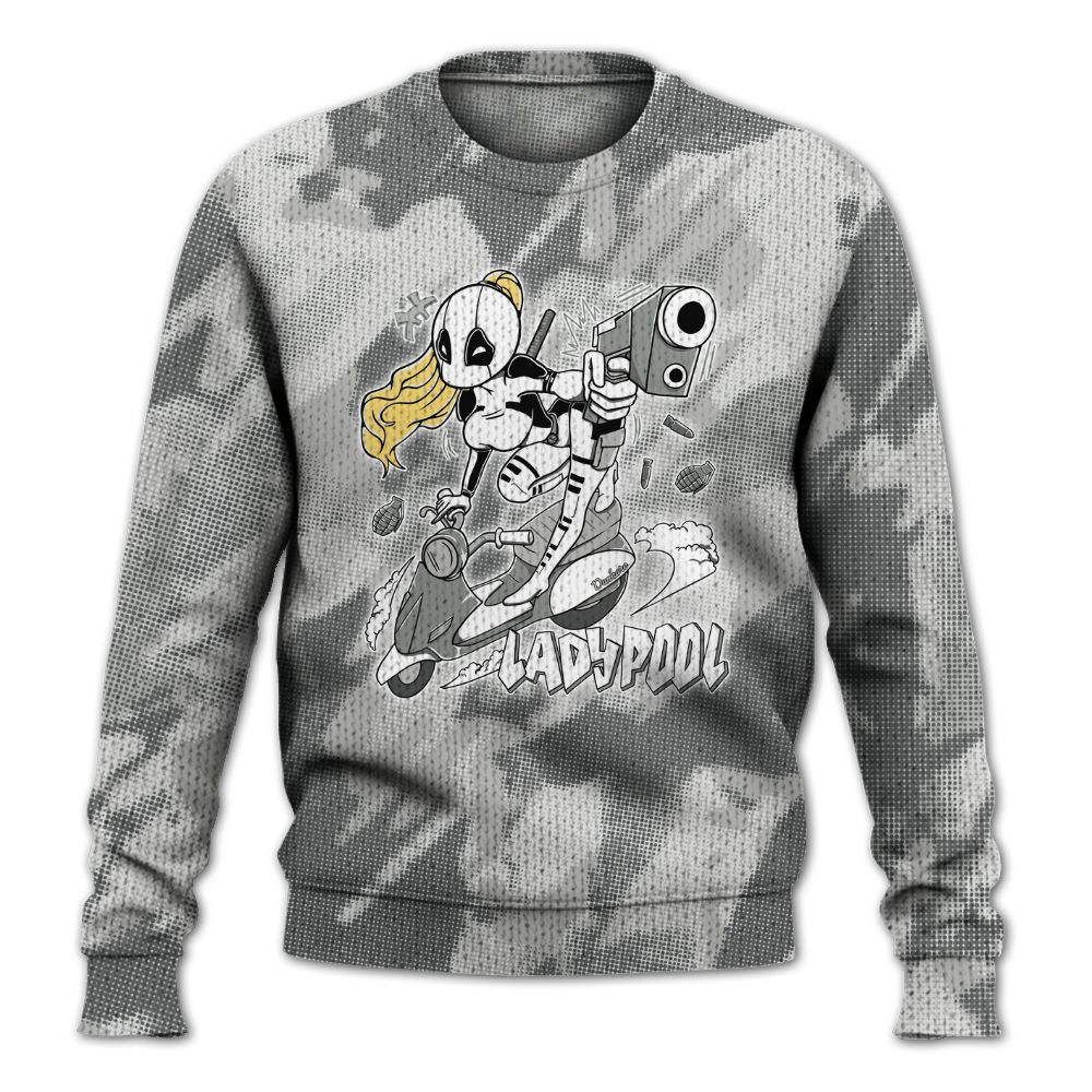 Knitted Sweater To Match Retro Wet Cement 4s - Lady Pool Cartoon Abstract Halftone