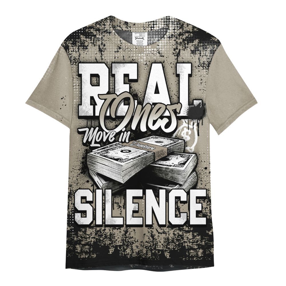 Shirt To Match High OG Khaki 1s - Move In Silence Money Street Retro All Over Print