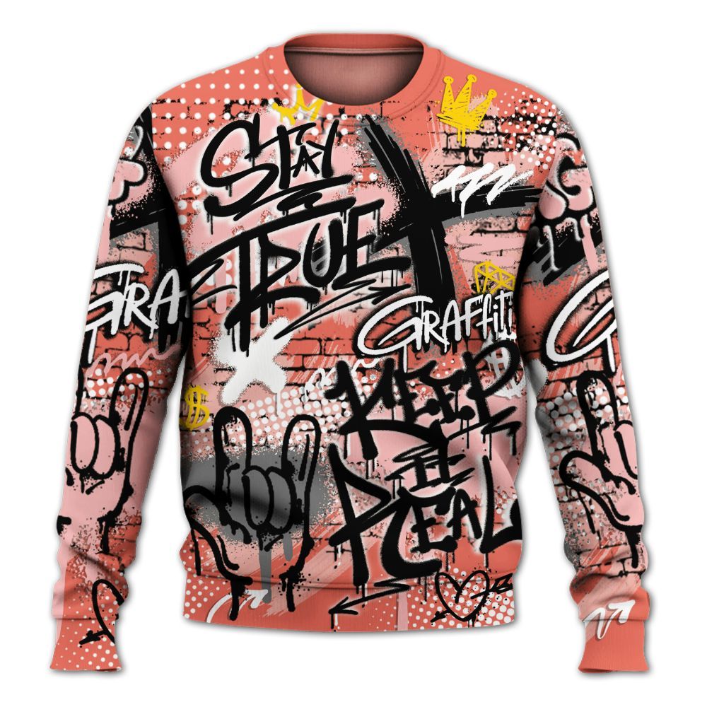 Sweatshirt To Match Low OG PSG 1s - True It Real Graffiti Streetwear All Over Print