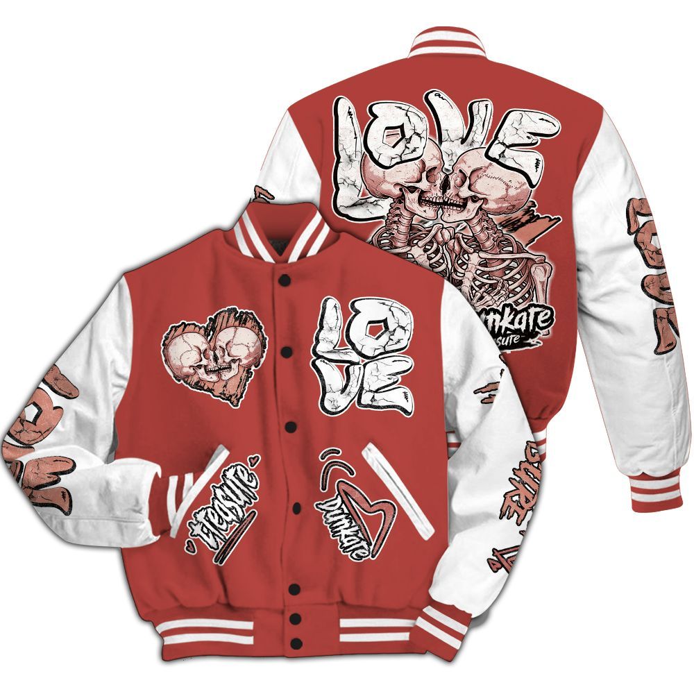 Varsity Jacket To Match Dune Red 13s - Skull Bear All Over Print