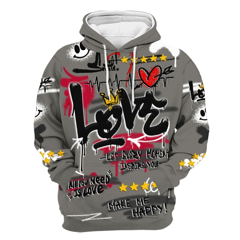 Hoodie To Match Shadow 2025 10s Shirt, Happy Love Beats Graffiti Streetwear All Over Print