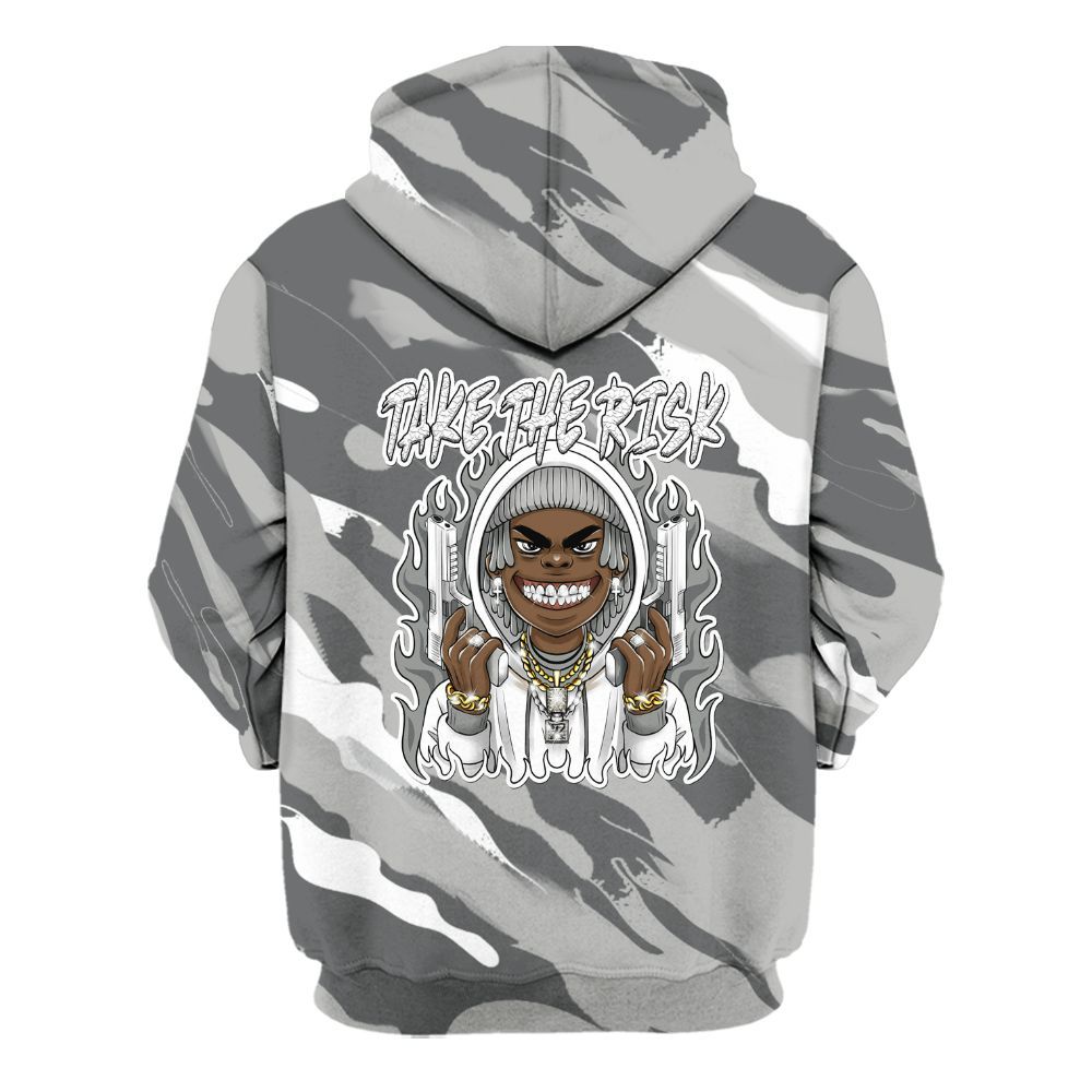 Hoodie To Match Retro Wet Cement 4s - Take The Risk Colored All Over Print