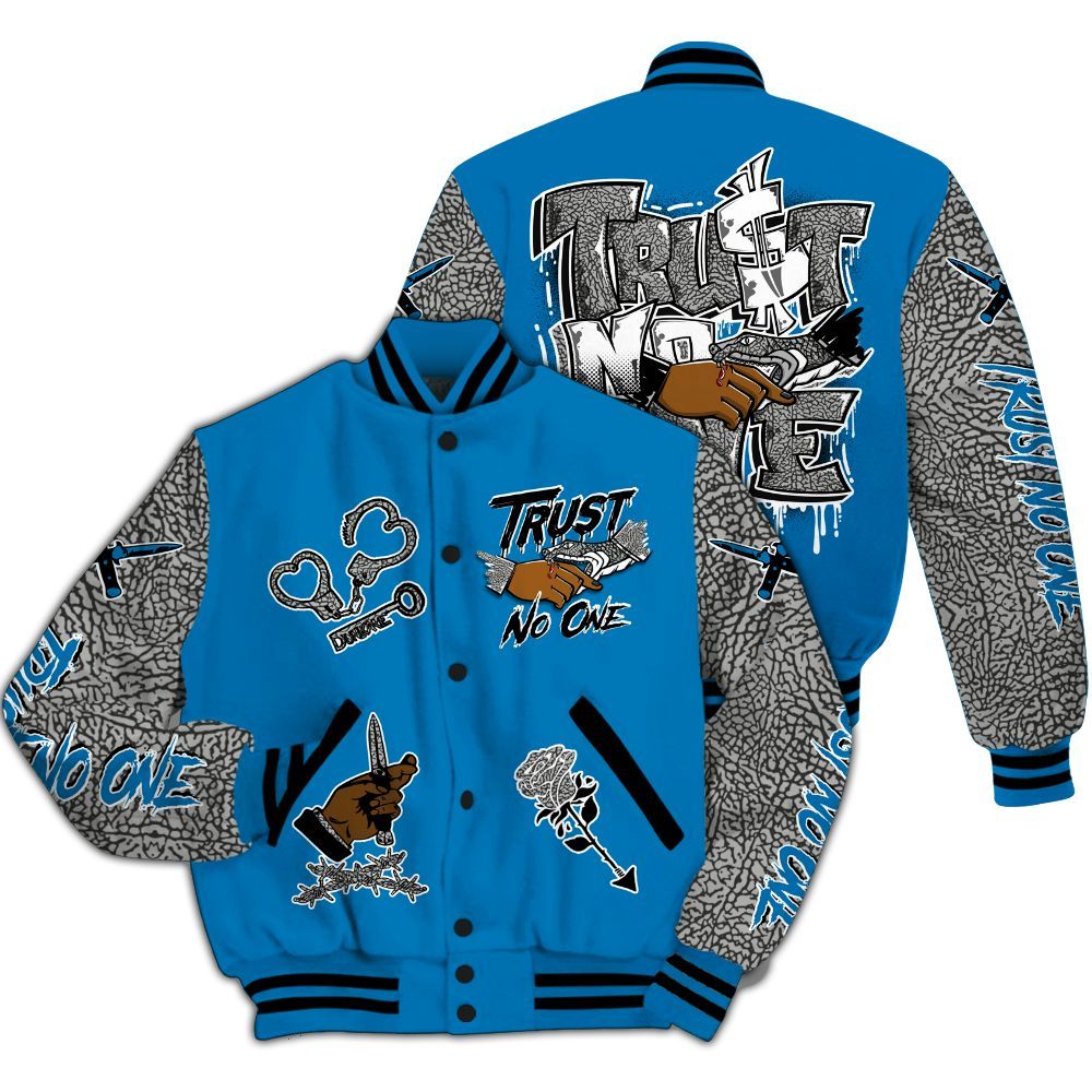 Varsity Jacket To Match Wizards 3s - Trust No One Dripping All Over Print