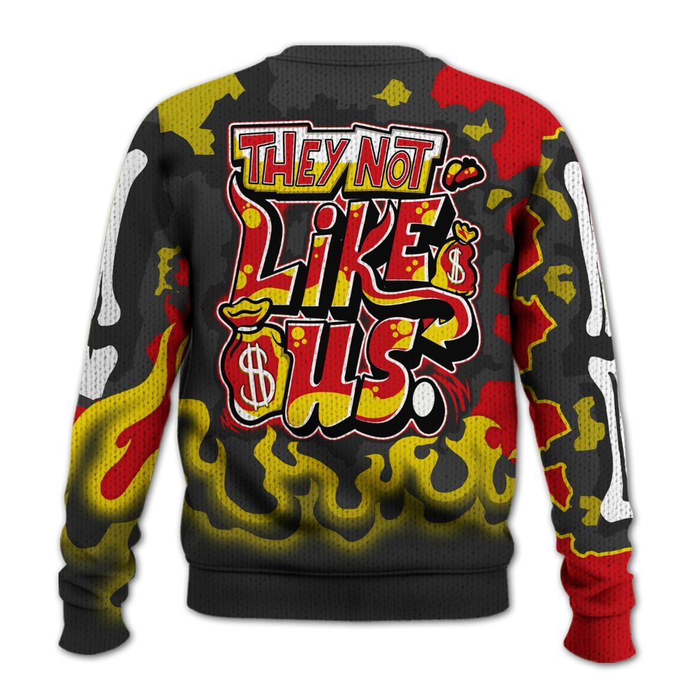 Sweater To Match Ferrari 14s - Dislike Us Burning Custom Name Graphic