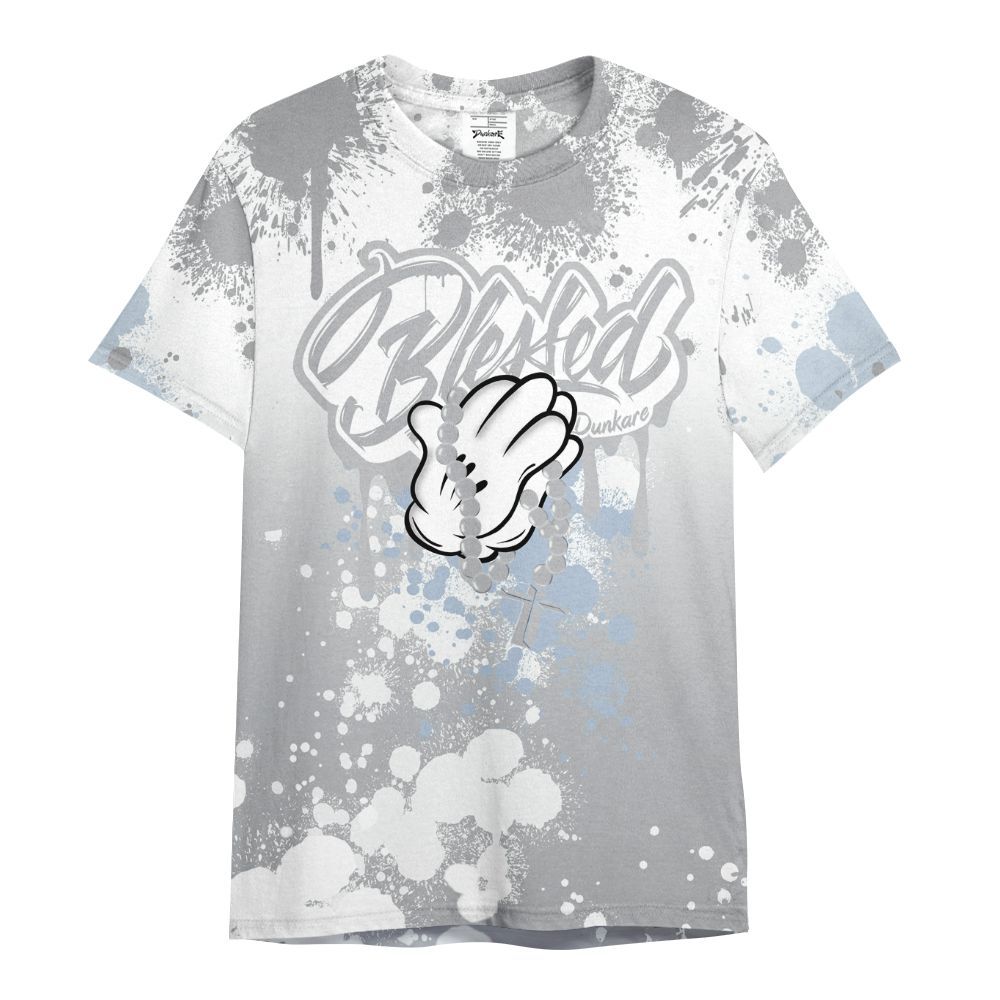 Shirt To Match Low OG Wolf Grey 1s - God Blessed Ink Drip All Over Print