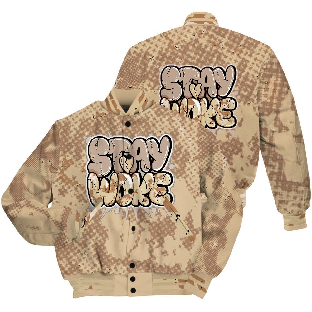 Varsity Jacket To Match Desert Camo 3s Shirt - Stay And Woken Street All Over Print