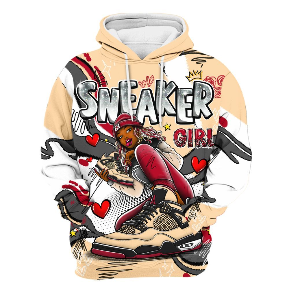 Hoodie To Match Retro Pizza GS 4s - Sneaker Girl With Shoes All Over Print