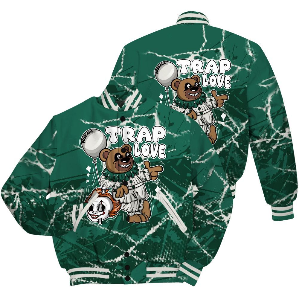 Varsity Jacket To Match Oxidized Green 4s Shirt - Trap Loves Bear Profound All Over Print
