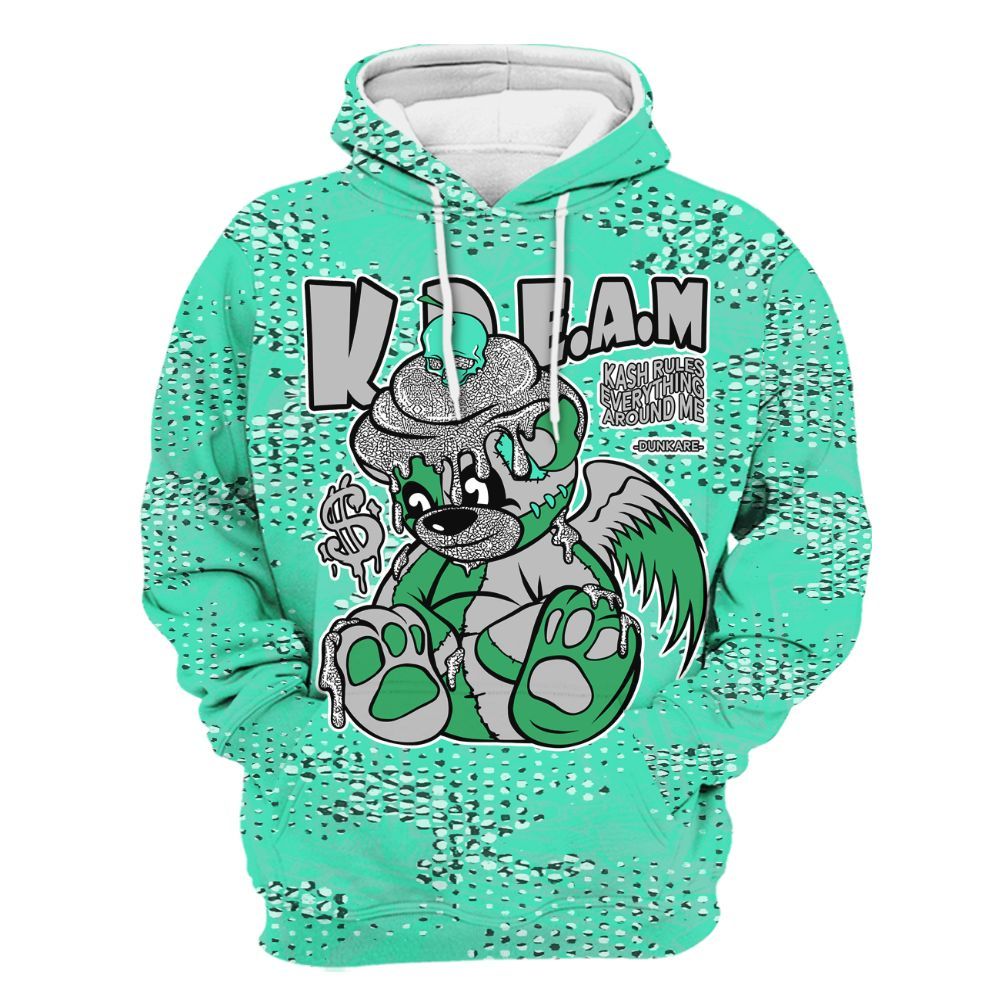 Hoodie To Match Black Green Glow 3s - Loot Bear All Over Print