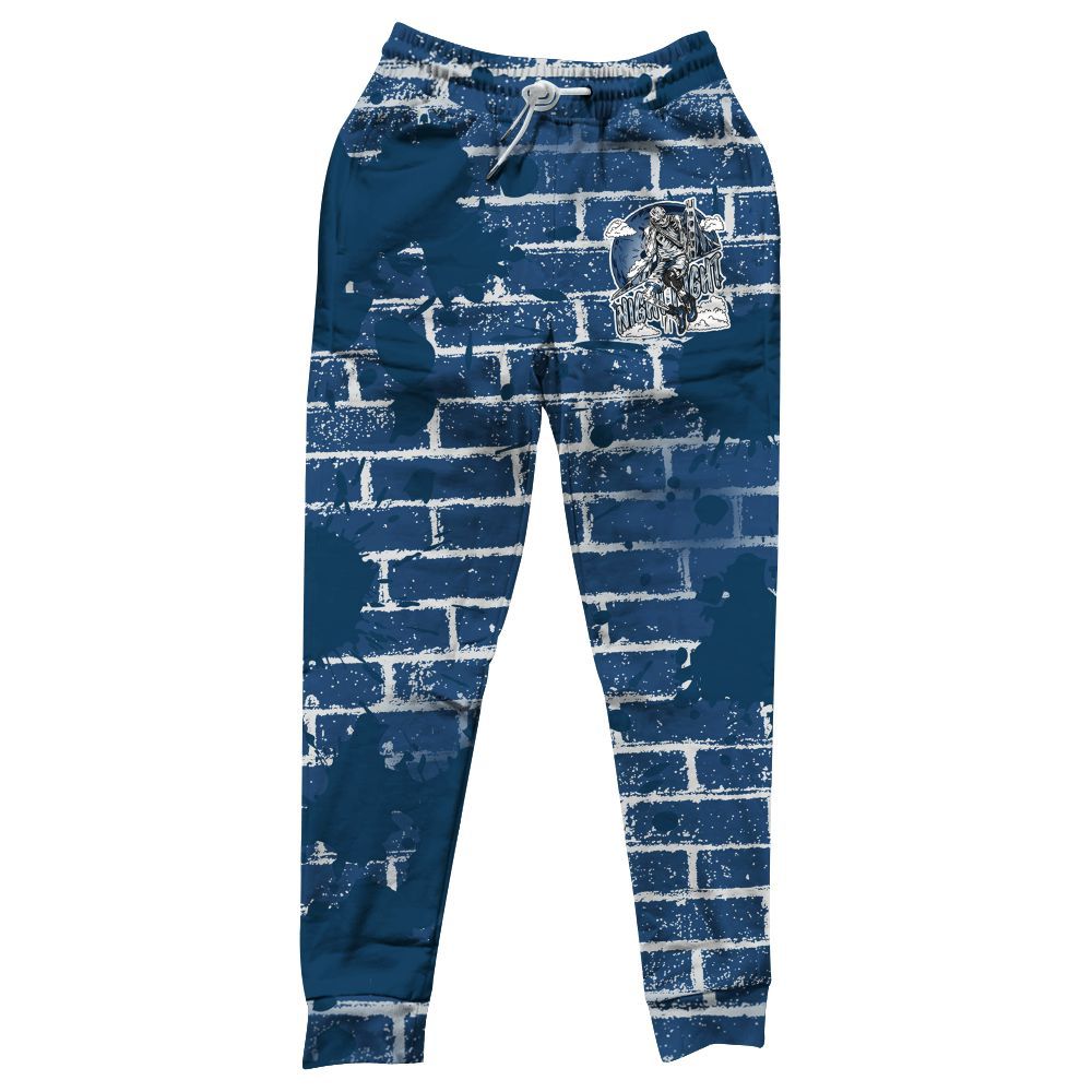 Sweatpant To Match High OG Midnight Navy 1s - Seeya Skeleton Brick All Over Print