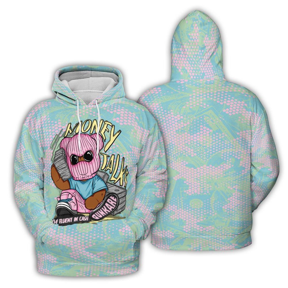 Hoodie To Match SB Dunk Low Visty Hoodie - Money Talk Bear Banknotes Art Hoodie Unisex