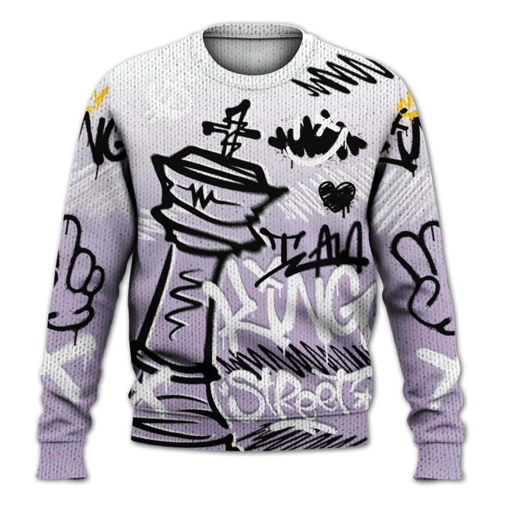 Knitted Sweater To Match Low Pure Violet 11s - Street King Chess Streetwear