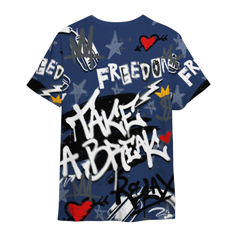 Shirt To Match Retro Flint 13s - Take Break Freedom Graffiti Streetwear All Over Print