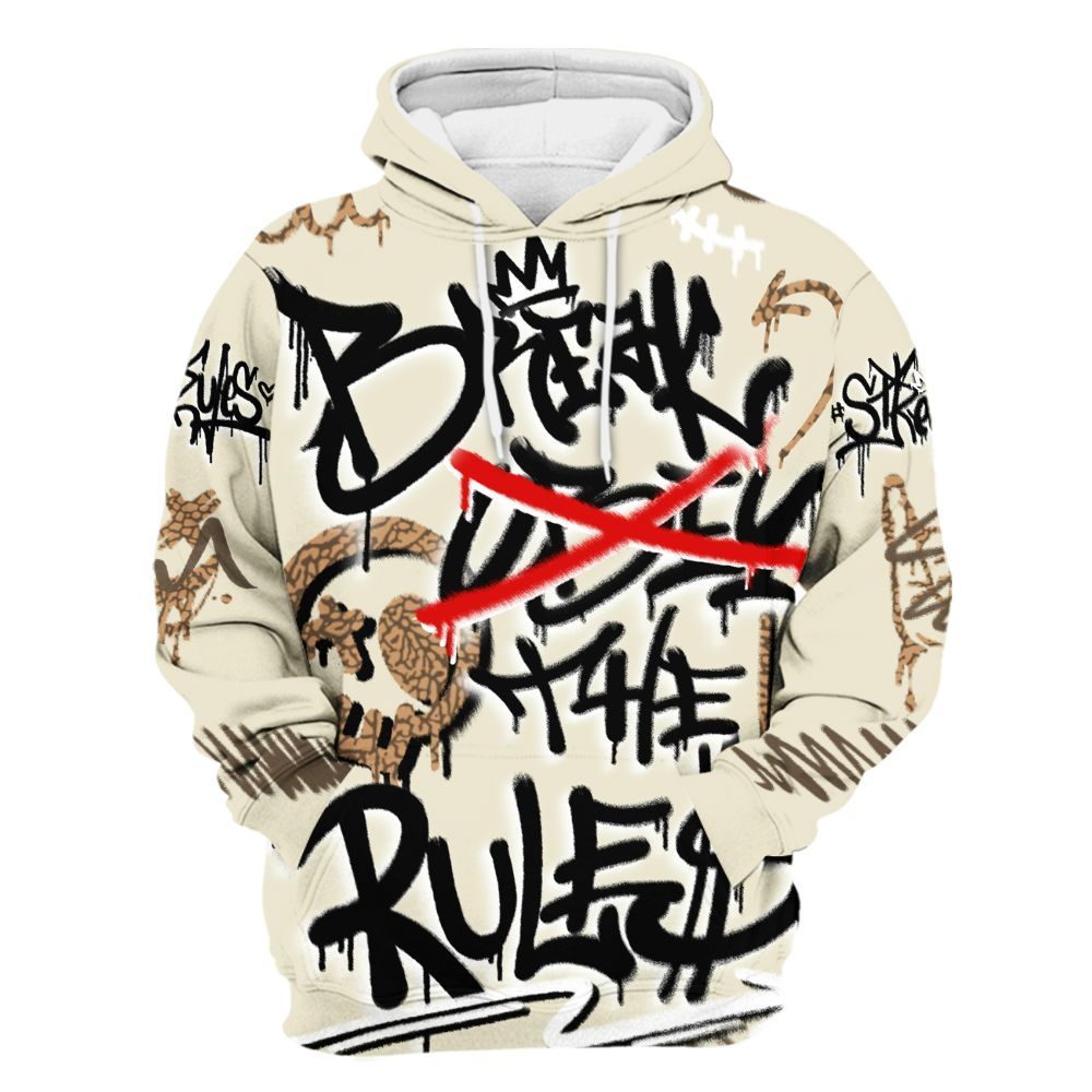 Hoodie To Match Orewood Brown 3s - Break Rules Streetwear All Over Print