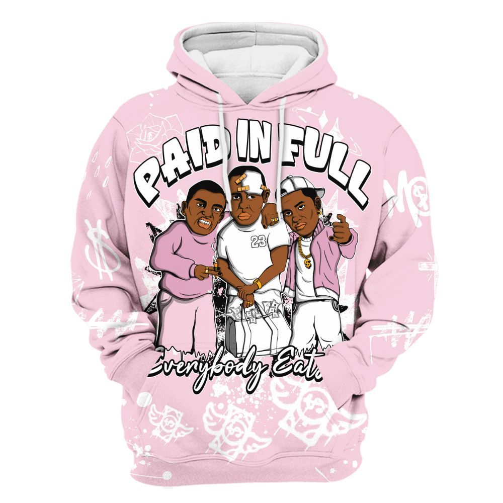 Hoodie To Match Orchid 4s - Everybody Paid In Full Crayon All Over Print