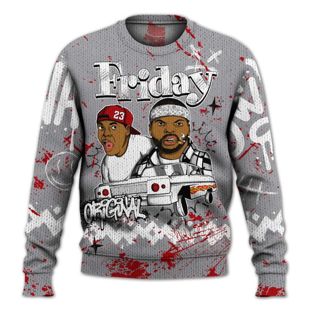 Knitted Sweater To Match Cement Grey 3s - Friday Sneaker Crayon