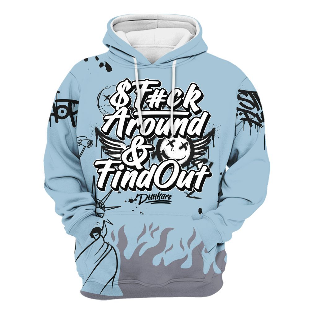 Hoodie To Match Chambray 7s - Graphic Fck Around Find Out All Over Print