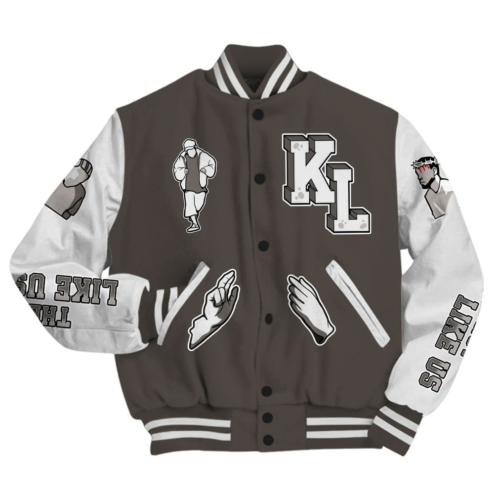 Varsity Jacket To Match Baroque Brown 12s - Dislike Us Graphic All Over Print