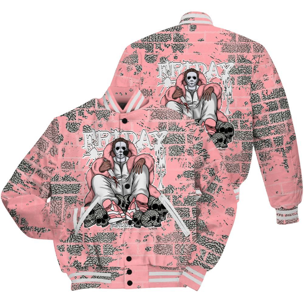Varsity Jacket To Match Retro Wings 3s Shirt - Friday Brick All Over Print